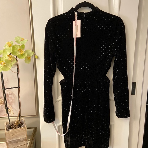 Black Velvet and Diamond Dress - Picture 7 of 10